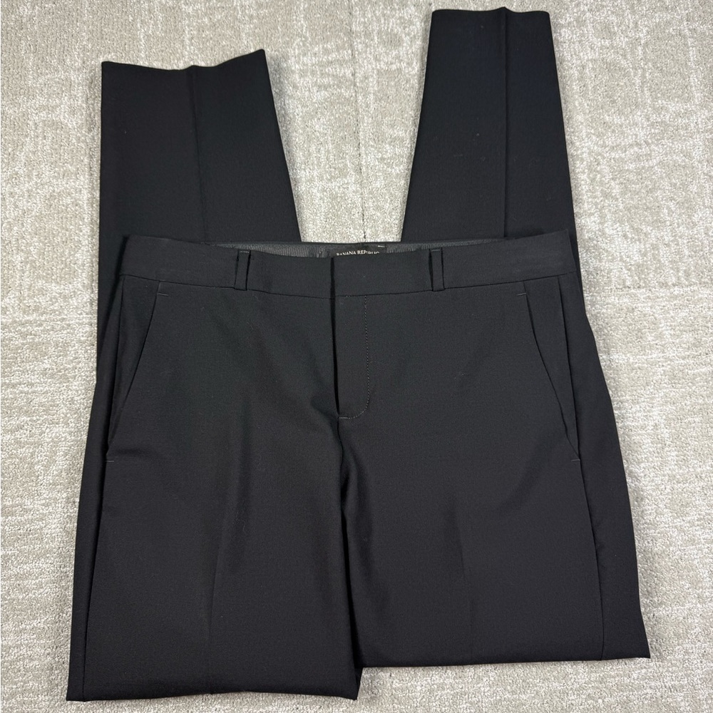 Banana Republic Black Avery Slim Trouser Pant Women Size 4 Long